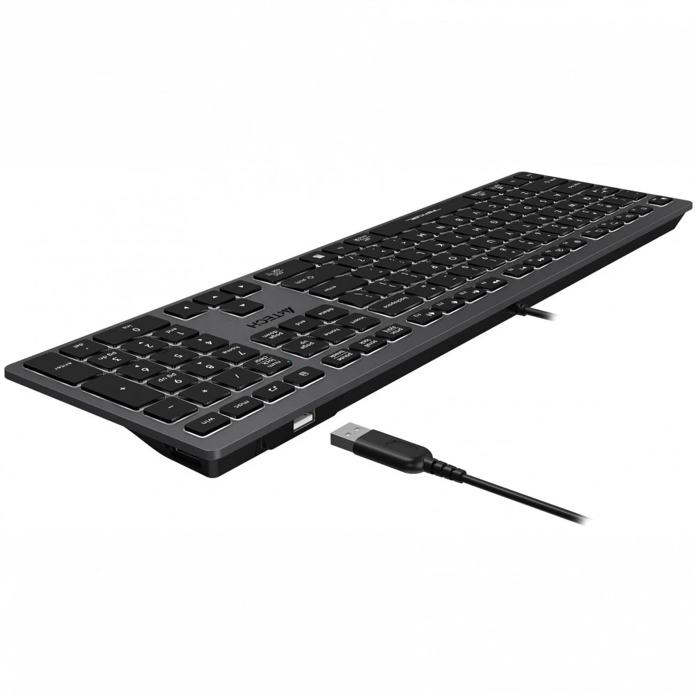 Клавиатура A4Tech Fstyler FX60H (GREY) (WHITE BACKLIT) Проводная, USB
