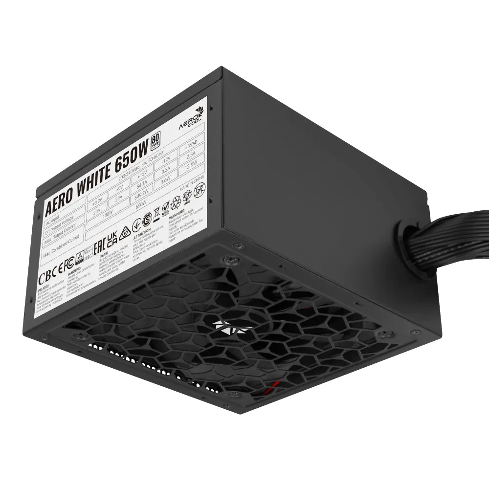 Блок питания Aerocool AERO WHITE 650W ACPW-AR65AEC.12 650 Вт, 80+ White