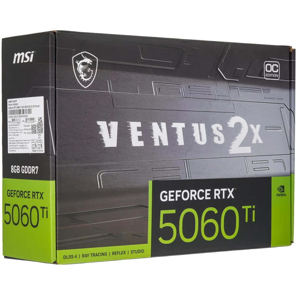 Видеокарта MSI GeForce RTX 5060 Ti VENTUS 2X RTX 5060 TI 8G VENTUS 2X CLASS 8 ГБ