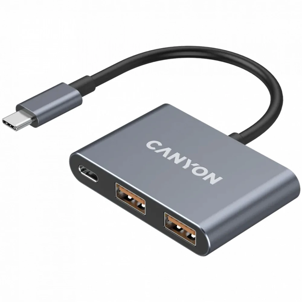 Canyon hub DS-3 3in1 USB-C Dark Grey CNS-TDS3