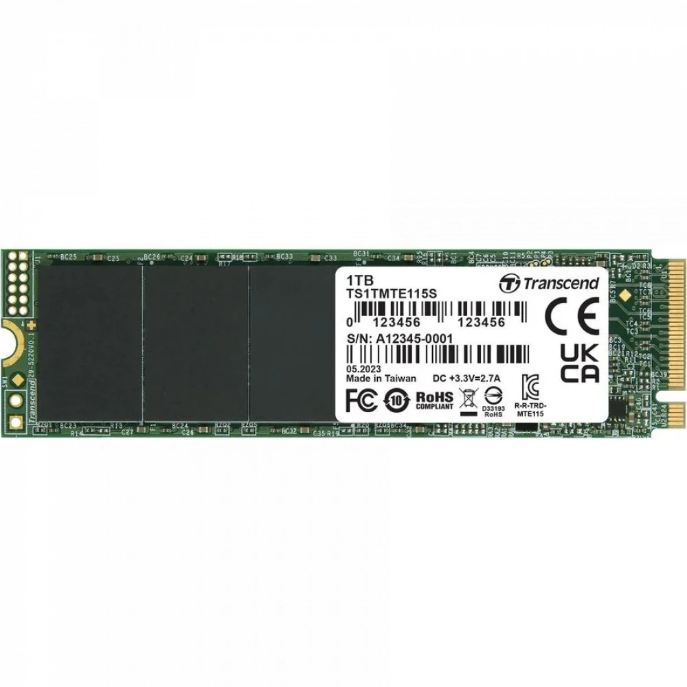 Жесткий диск Transcend MTE115S TS1TMTE115S SSD (твердотельные), 1 ТБ, M.2, PCIe