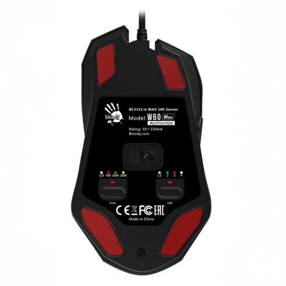 Мышь A4Tech Bloody W60 MAX GRADIENT RED ACTIVATED Игровые, Проводная
