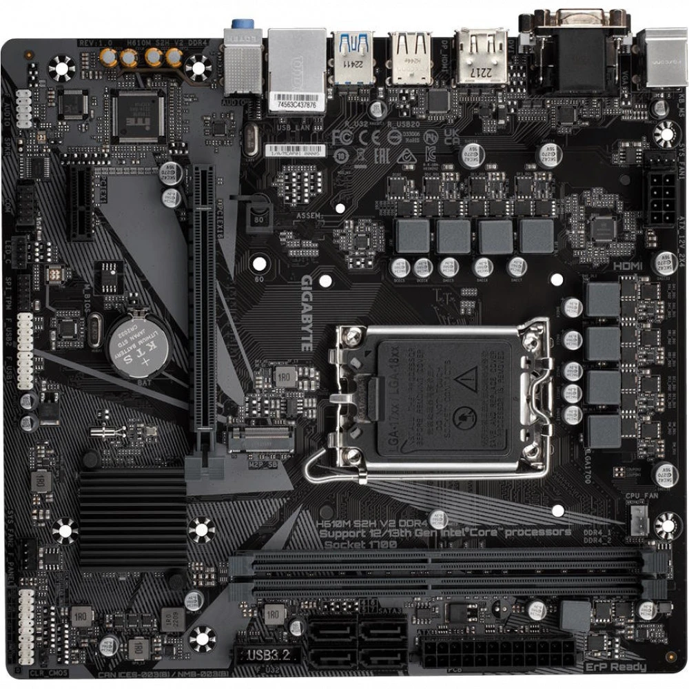 Материнская плата Gigabyte H610M S2H V2 DDR4 Micro-ATX, LGA 1700