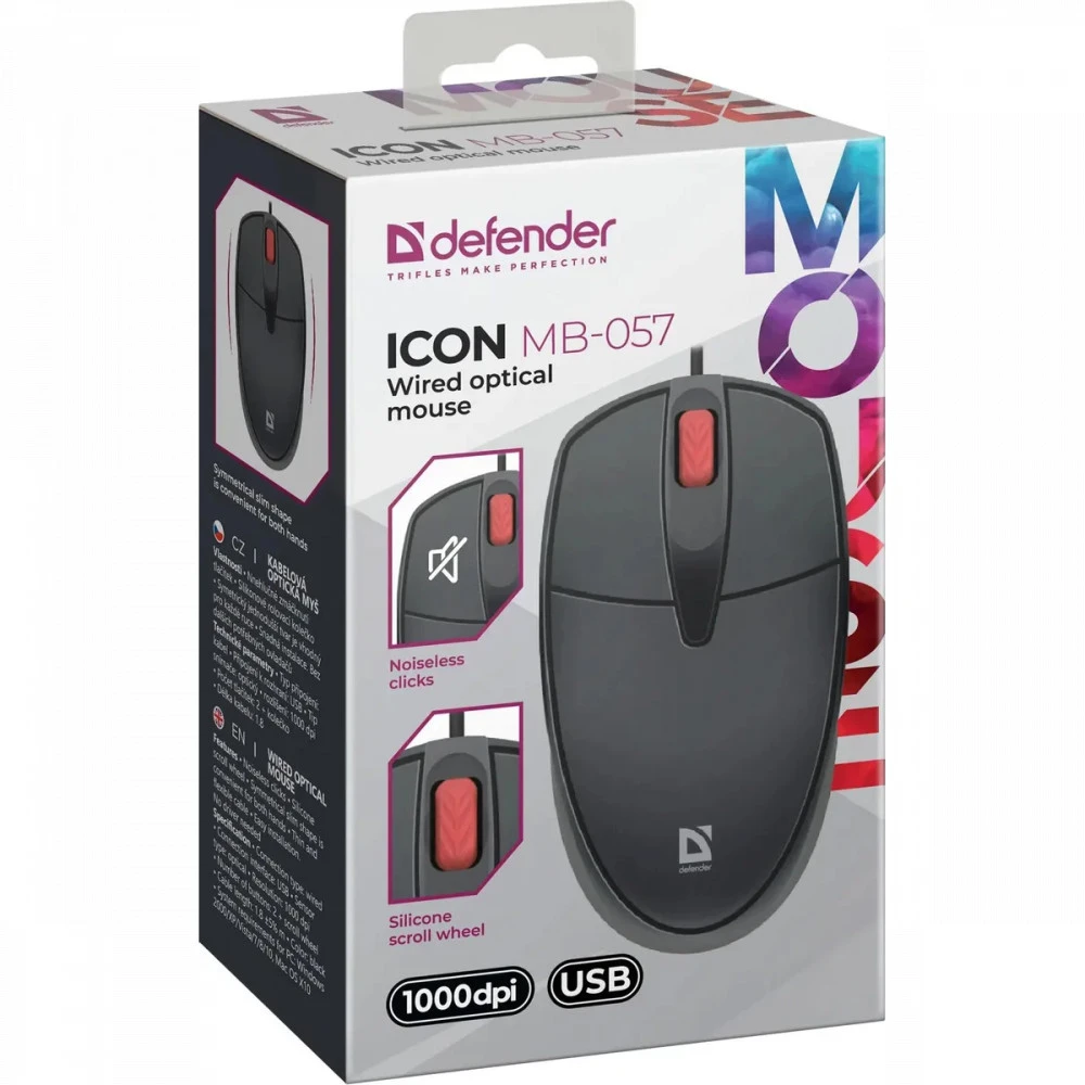Мышь Defender Icon MB-057 52057 Бюджетные, Проводная