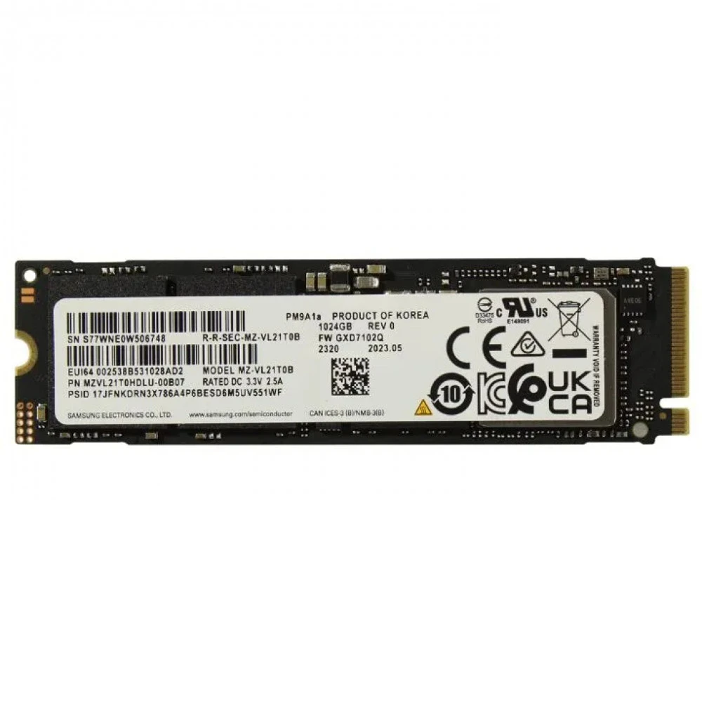 Жесткий диск Samsung PM9A1 MZVL21T0HDLU-00B07 SSD (твердотельные), 1 ТБ, M.2, PCIe