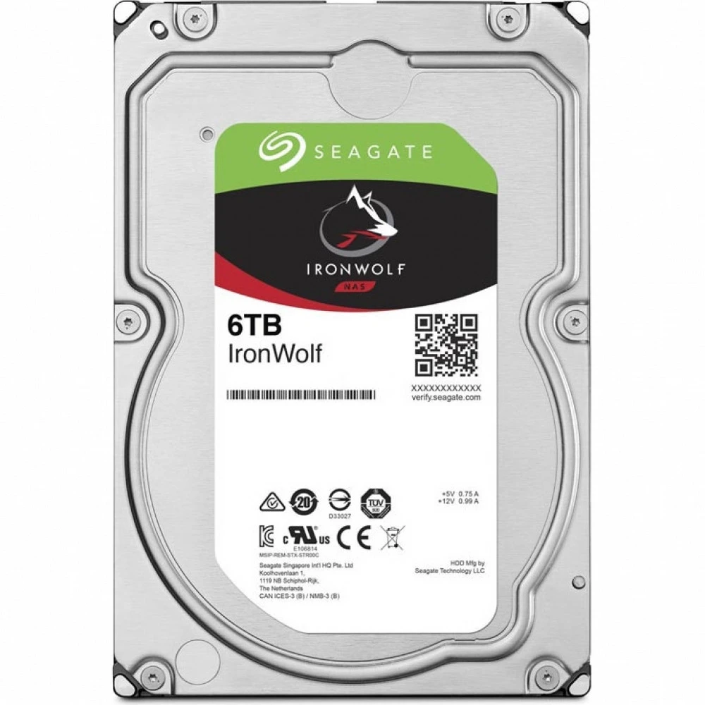 Жесткий диск Seagate IronWolf ST6000VN001 (EOL) HDD (классические), 6 ТБ, 3.5 дюйма, SATA