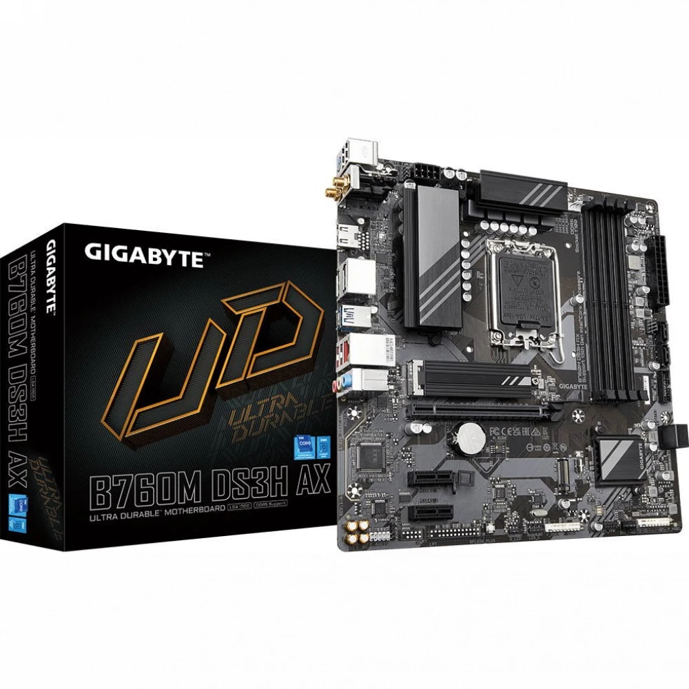 Материнская плата Gigabyte B760M DS3H AX Micro-ATX, LGA 1700