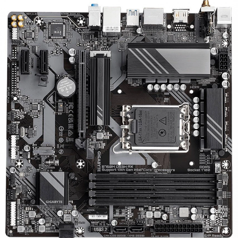 Материнская плата Gigabyte B760M DS3H AX Micro-ATX, LGA 1700