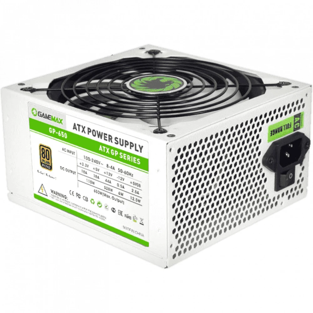Блок питания GameMax GP-650 White 650 Вт, 80+ Bronze