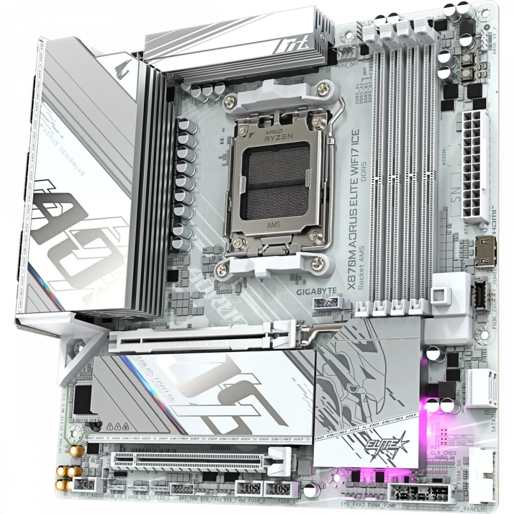 Материнская плата Gigabyte X870M A ELITE WF7 ICE Micro-ATX, AMD AM5