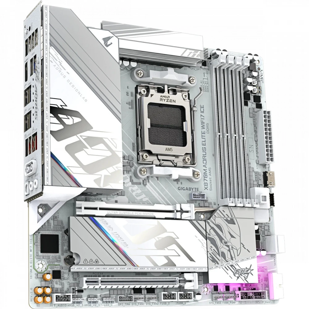 Материнская плата Gigabyte X870M A ELITE WF7 ICE Micro-ATX, AMD AM5