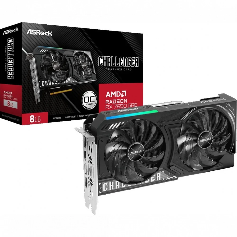 Видеокарта ASRock AMD Radeon RX 7650 GRE Challenger OC RX7650GRE CL 8GO 8 ГБ