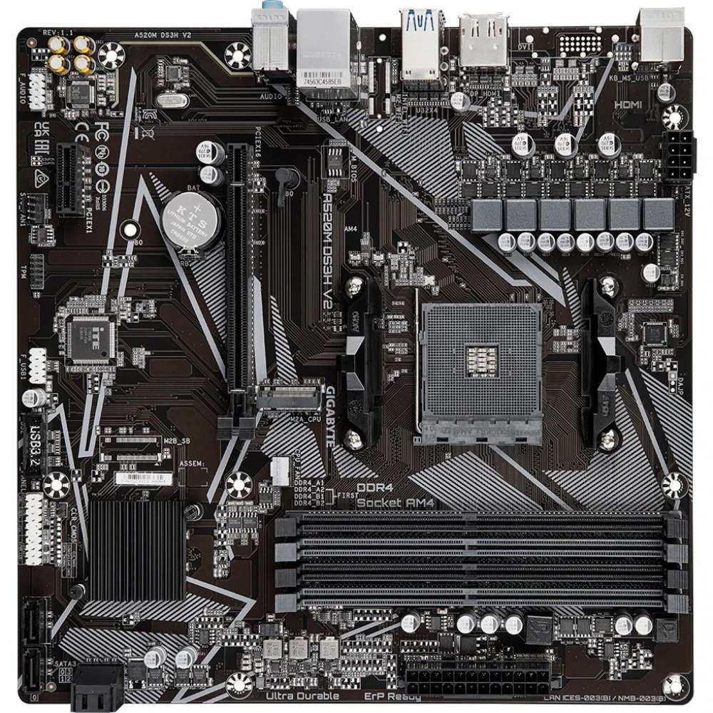 Материнская плата Gigabyte A520M DS3H V2 Micro-ATX, AMD AM4