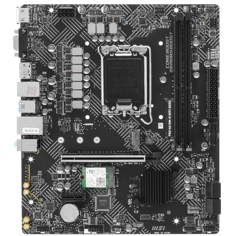 Материнская плата MSI PRO H610M-G WIFI Micro-ATX, LGA 1700