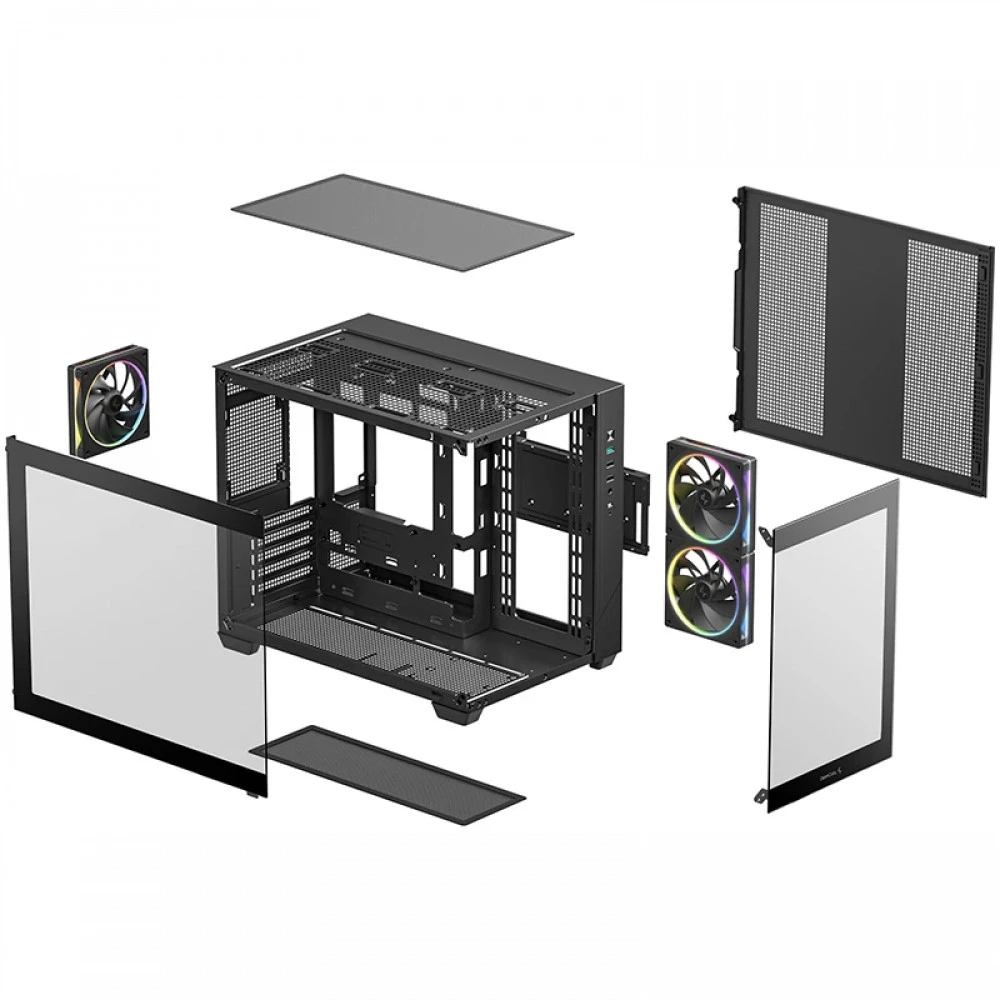 Корпус Deepcool CG330 3F Black R-CG330-BKNGM3-G Mini-Tower