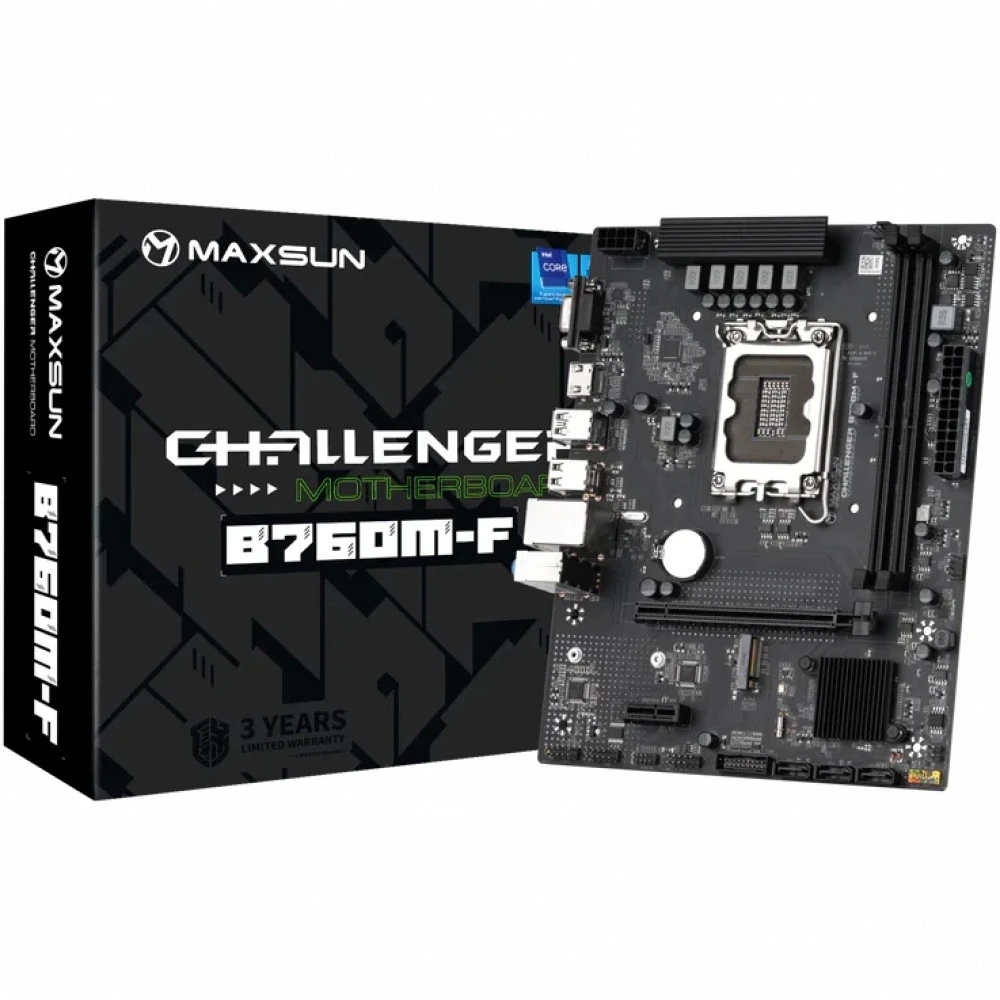 Материнская плата Maxsun Challenger B760M-F MS-Challenger B760M-F Micro-ATX, LGA 1700