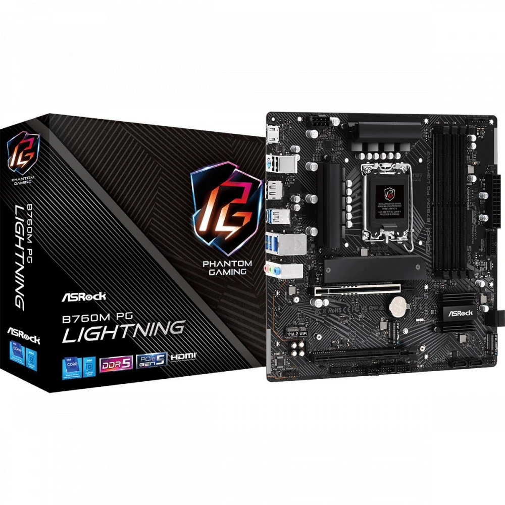Материнская плата ASRock B760M PG Lightning 90-MXBM20-A0UAYZ Micro-ATX, LGA 1700