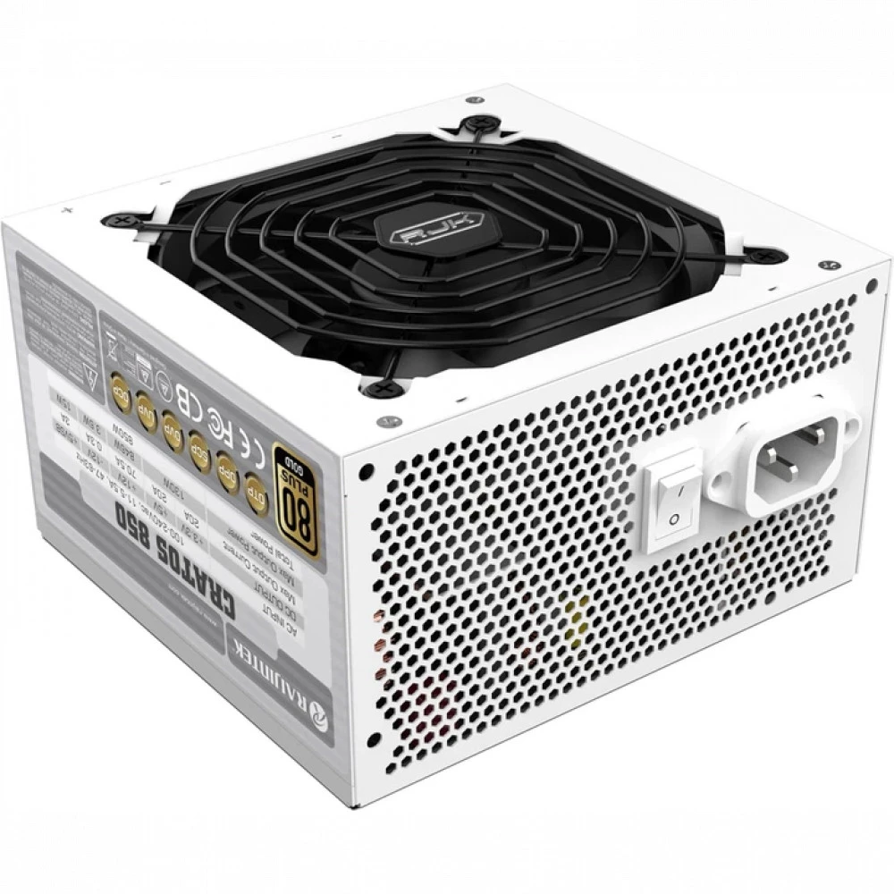 Блок питания Raijintek CRATOS, 80+ Gold, white 0R30B00008 850 Вт, 80+ Gold