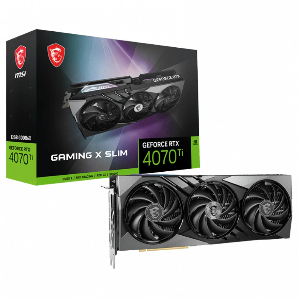 Видеокарта MSI GeForce RTX 4070 Ti GAMING X SLIM GeForce RTX 4070 Ti GAMING SLIM 12G 12 ГБ