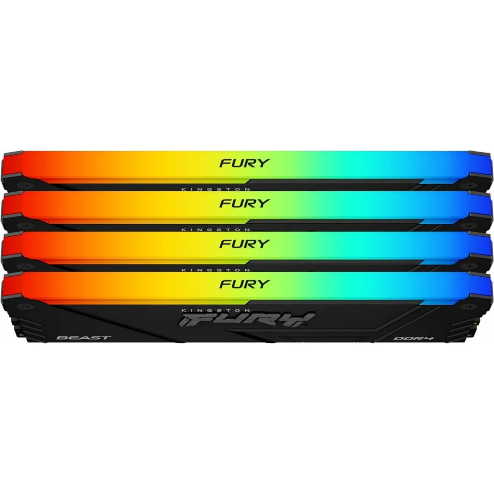 ОЗУ Kingston FURY Beast RGB KF436C18BB2AK4/128 DIMM, DDR4, 128 Гб (4 х 32 Гб), 3600 МГц