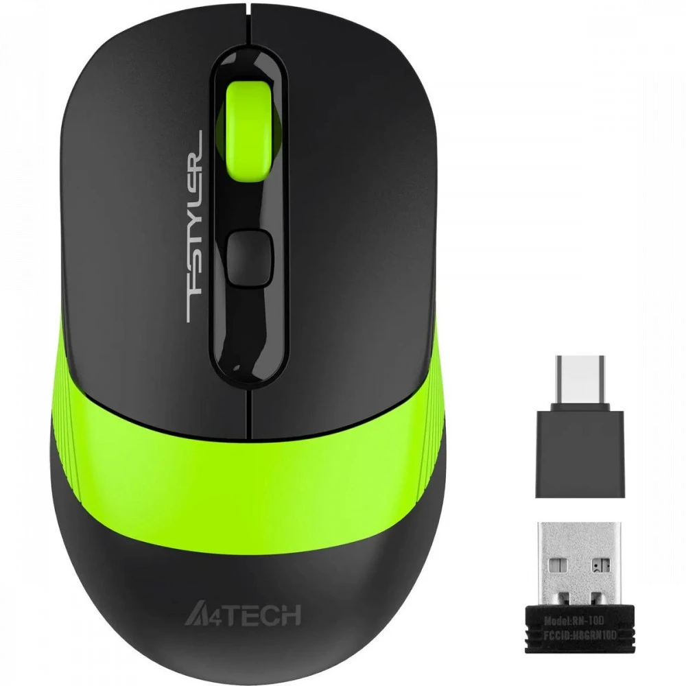 Мышь A4Tech Fstyler FG10CS Air FG10CS AIR SPORTS GREEN Бюджетные, Беспроводная