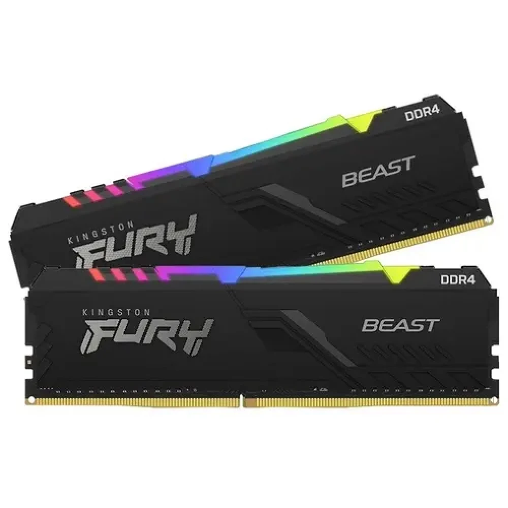 ОЗУ Kingston FURY Beast RGB KF432C16BB12AK2/32 DIMM, DDR4, 32 Гб (2 х 16 Гб), 3200 МГц