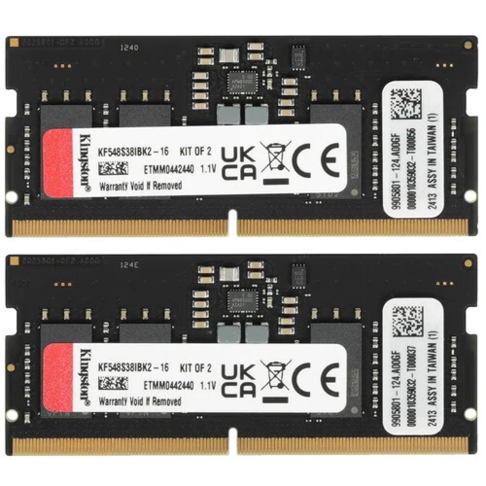 ОЗУ Kingston FURY Impact KF548S38IBK2-16 SO-DIMM, DDR5, 16 Гб (2 х 8 Гб), 4800 МГц