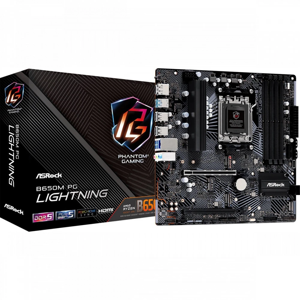 Материнская плата ASRock B650M PG LIGHTNING Micro-ATX, AMD AM5