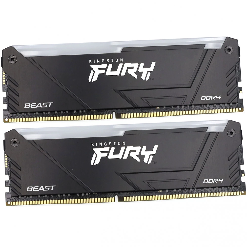 ОЗУ Kingston Fury Beast RGB KF436C18BB2AK2/32 DIMM, DDR4, 32 Гб (2 х 16 Гб), 3600 МГц