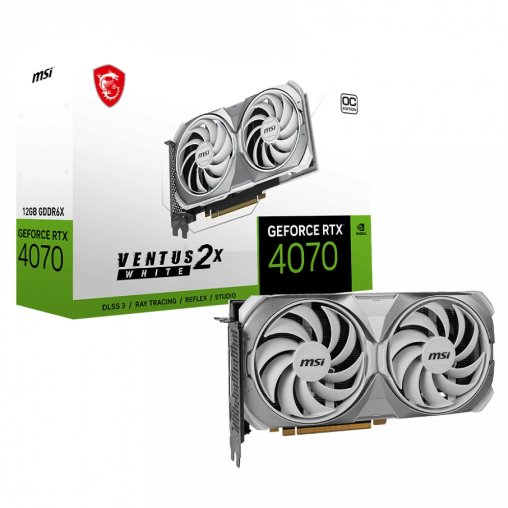 Видеокарта MSI RTX 4070 VENTUS 2X WHITE OC RTX 4070 VENTUS 2X WHITE 12G OC 12 ГБ