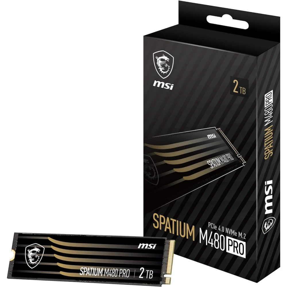 Жесткий диск MSI SPATIUM M480 PRO PCIe 4.0 NVMe M.2 2TB SSD (твердотельные), 2 ТБ, M.2