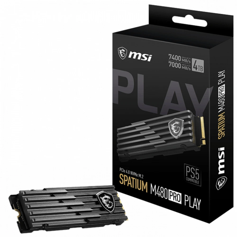 Жесткий диск MSI SPATIUM M480 PRO PCIe 4.0 NVMe M.2 2TB PLAY SSD (твердотельные), 2 ТБ, M.2