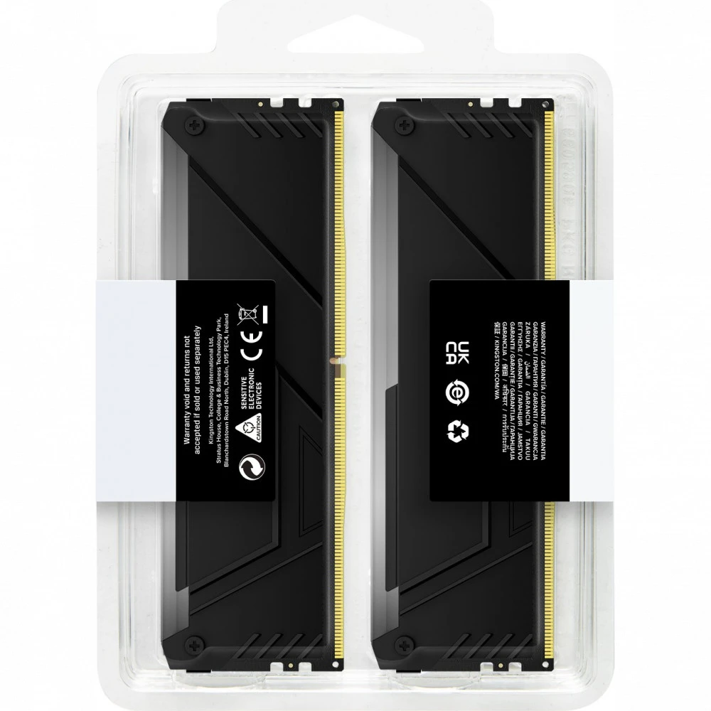 ОЗУ Kingston Fury Beast RGB KF426C16BB2AK2/32 DIMM, DDR4, 32 Гб (2 х 16 Гб), 2666 МГц