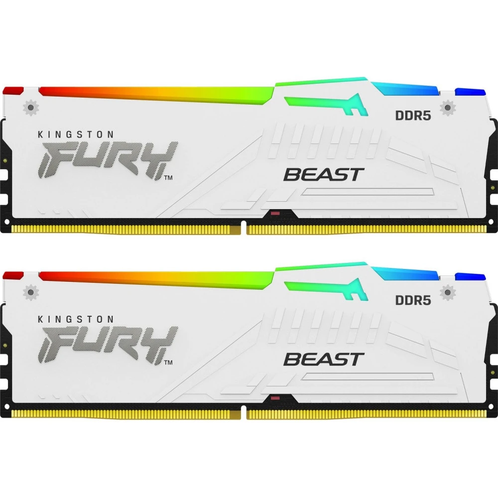 ОЗУ Kingston Fury Beast RGB White KF560C36BWEAK2-32 DIMM, DDR5, 32 Гб (2 х 16 Гб), 6000 МГц