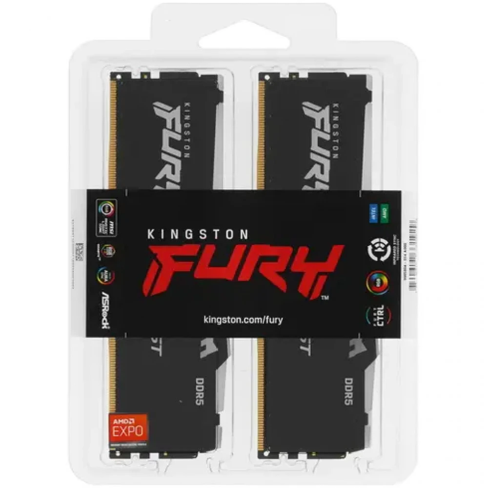 ОЗУ Kingston Fury Beast RGB KF556C36BBEAK2-64 DIMM, DDR5, 64 Гб (2 х 32 Гб), 5600 МГц