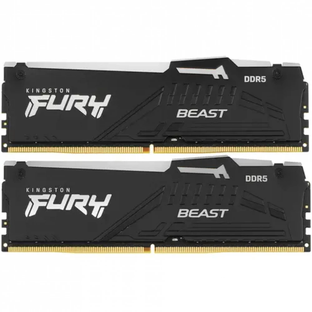 ОЗУ Kingston Fury Beast RGB KF560C36BBEAK2-64 DIMM, DDR5, 64 Гб (2 х 32 Гб), 6000 МГц
