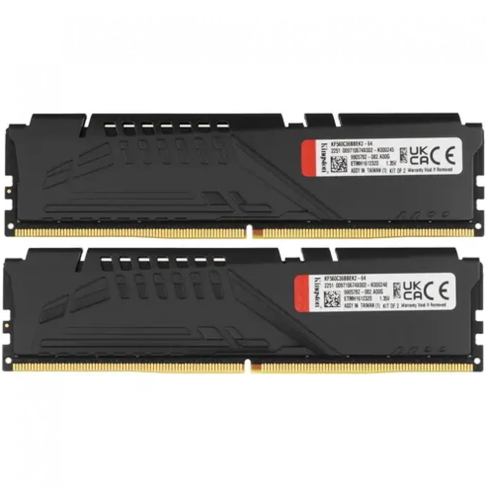 ОЗУ Kingston Fury Beast KF560C36BBEK2-64 DIMM, DDR5, 64 Гб (2 х 32 Гб), 6000 МГц