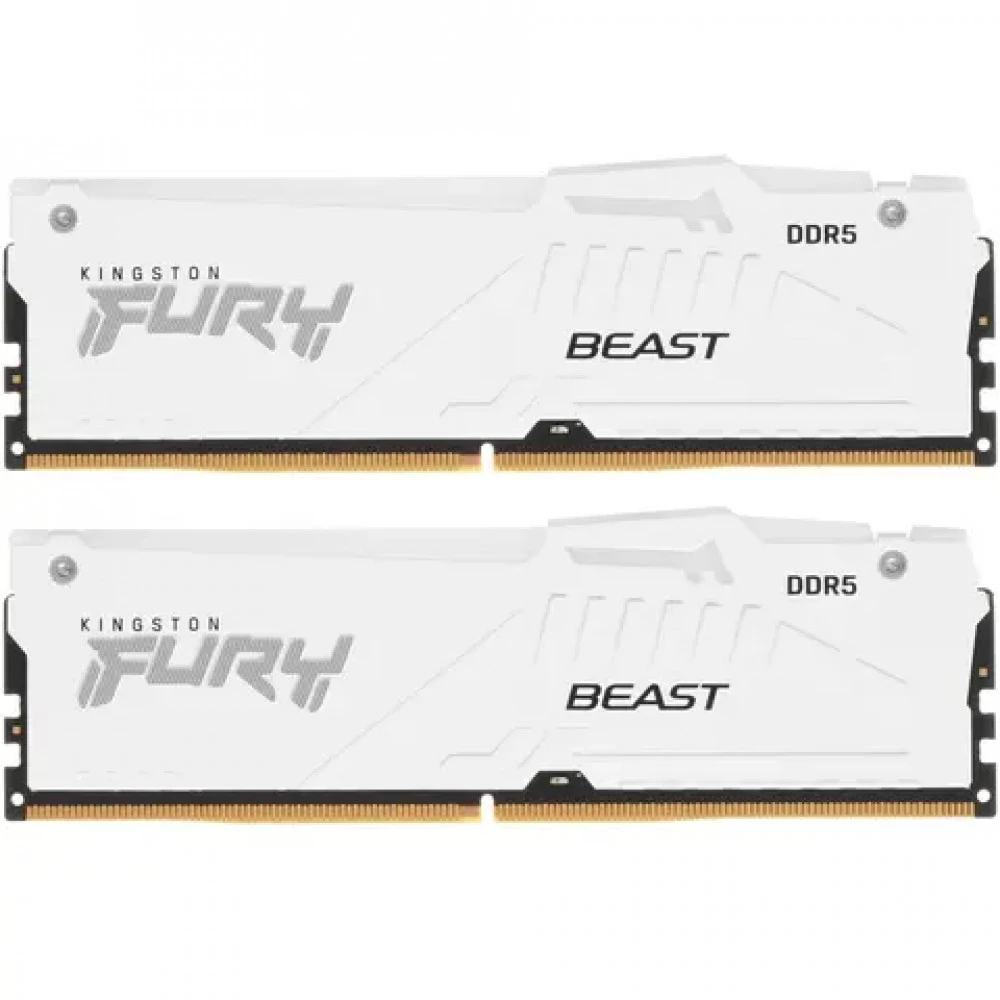 ОЗУ Kingston Fury Beast White KF560C36BWEAK2-64 DIMM, DDR5, 64 Гб (2 х 32 Гб), 6000 МГц