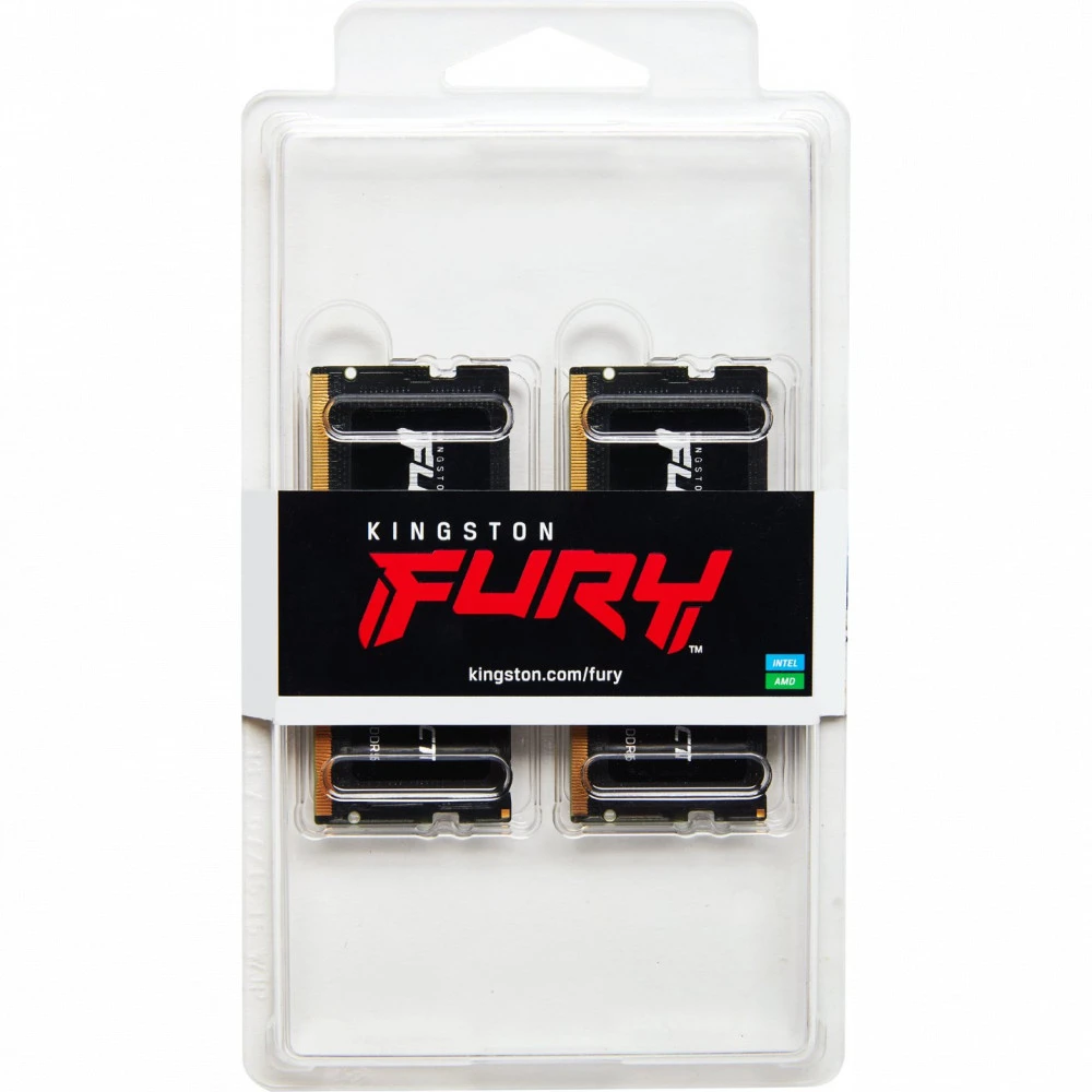 ОЗУ Kingston Fury Impact KF560S38IBK2-32 SO-DIMM, DDR5, 32 Гб (2 х 16 Гб), 6000 МГц