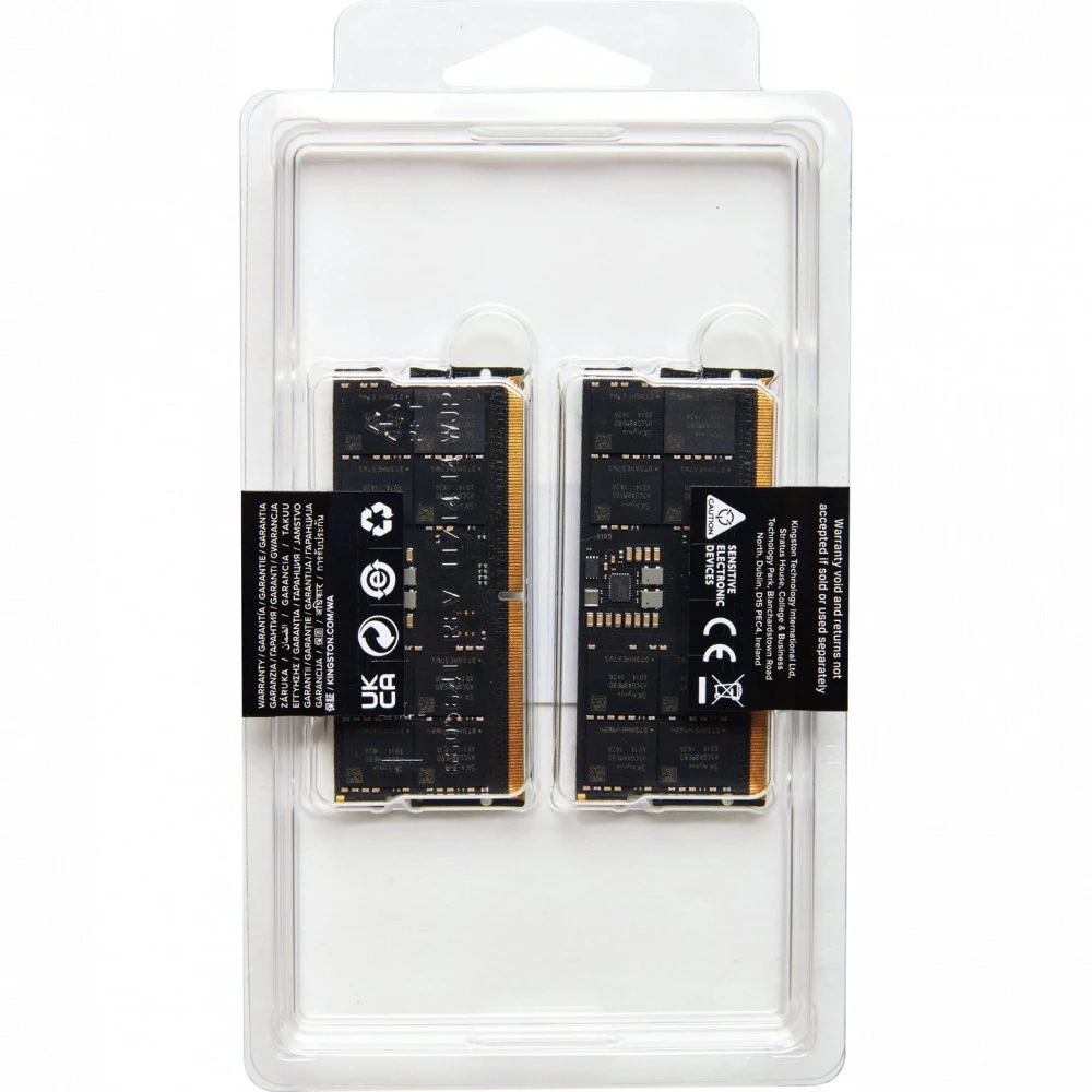ОЗУ Kingston Fury Impact KF560S38IBK2-32 SO-DIMM, DDR5, 32 Гб (2 х 16 Гб), 6000 МГц