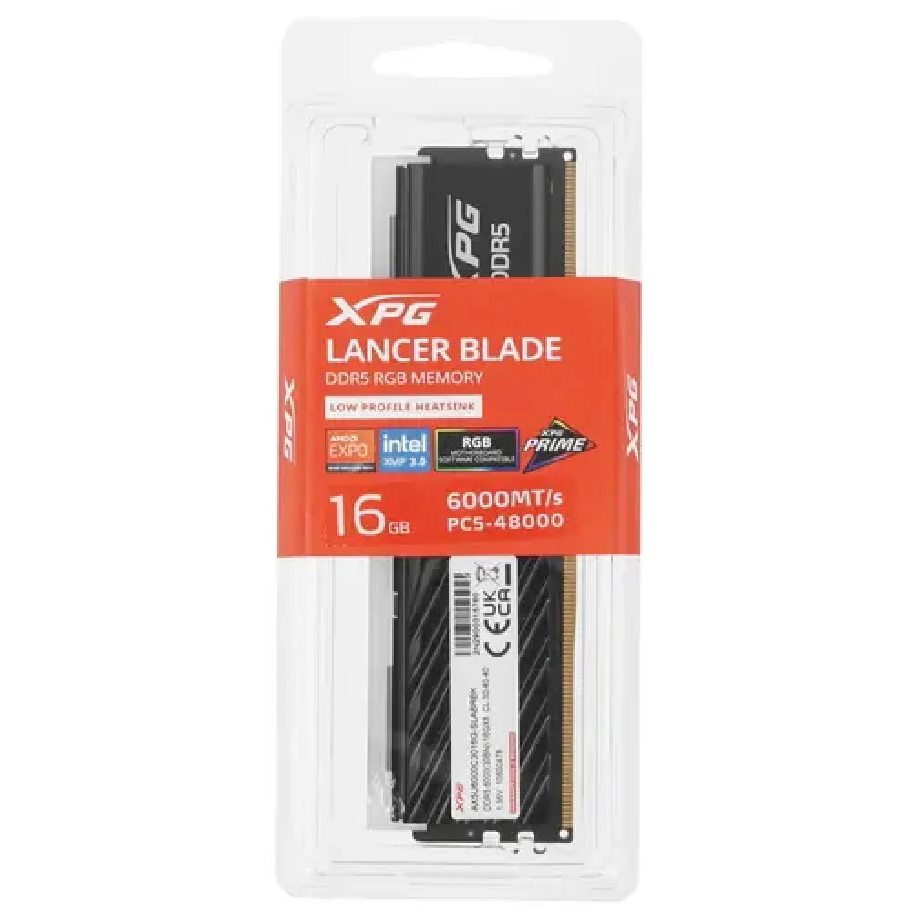 ОЗУ ADATA XPG Lancer Blade RGB AX5U6000C3016G-SLABRBK DIMM, DDR5, 16 Гб, 6000 МГц