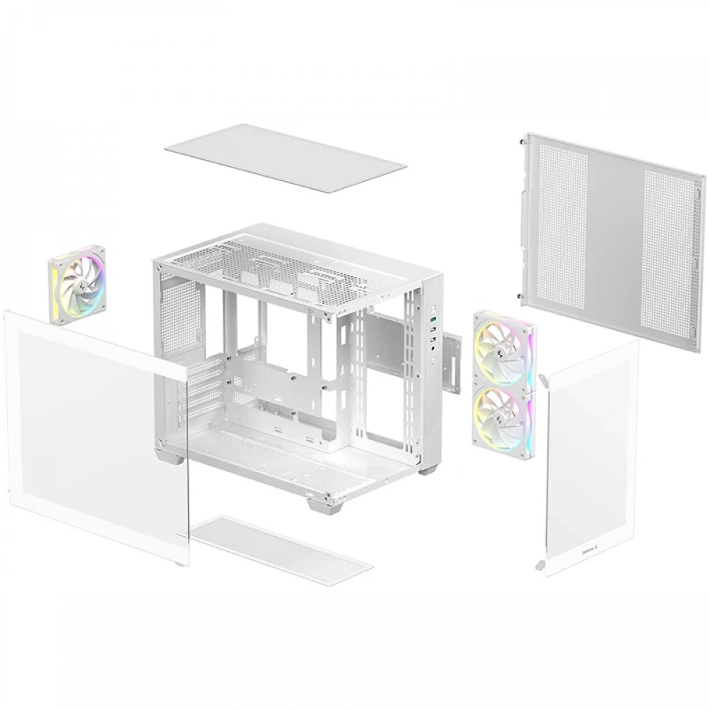 Корпус Deepcool CG330 3F White R-CG330-WHNGM3-G Mini-Tower