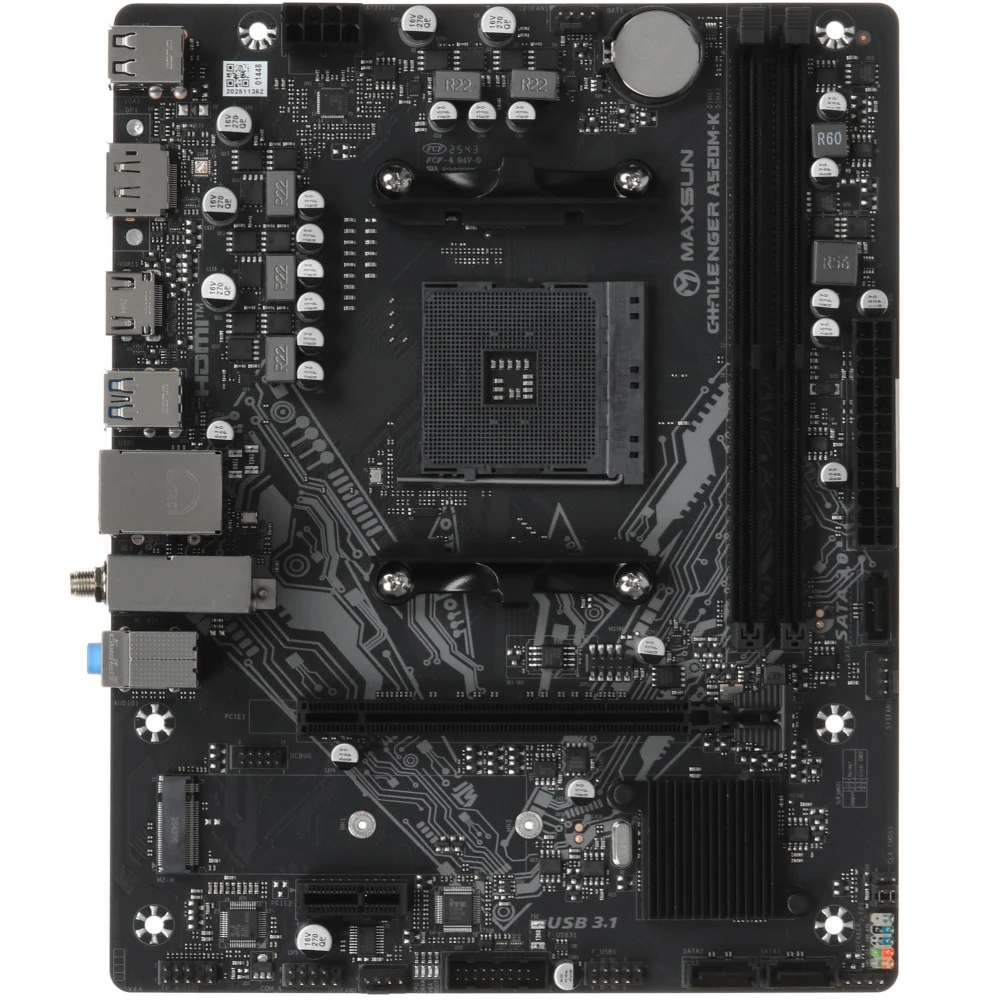 Материнская плата Maxsun Challenger A520M-K WIFI MS-Challenger A520M-K WIFI Micro-ATX, AMD AM4