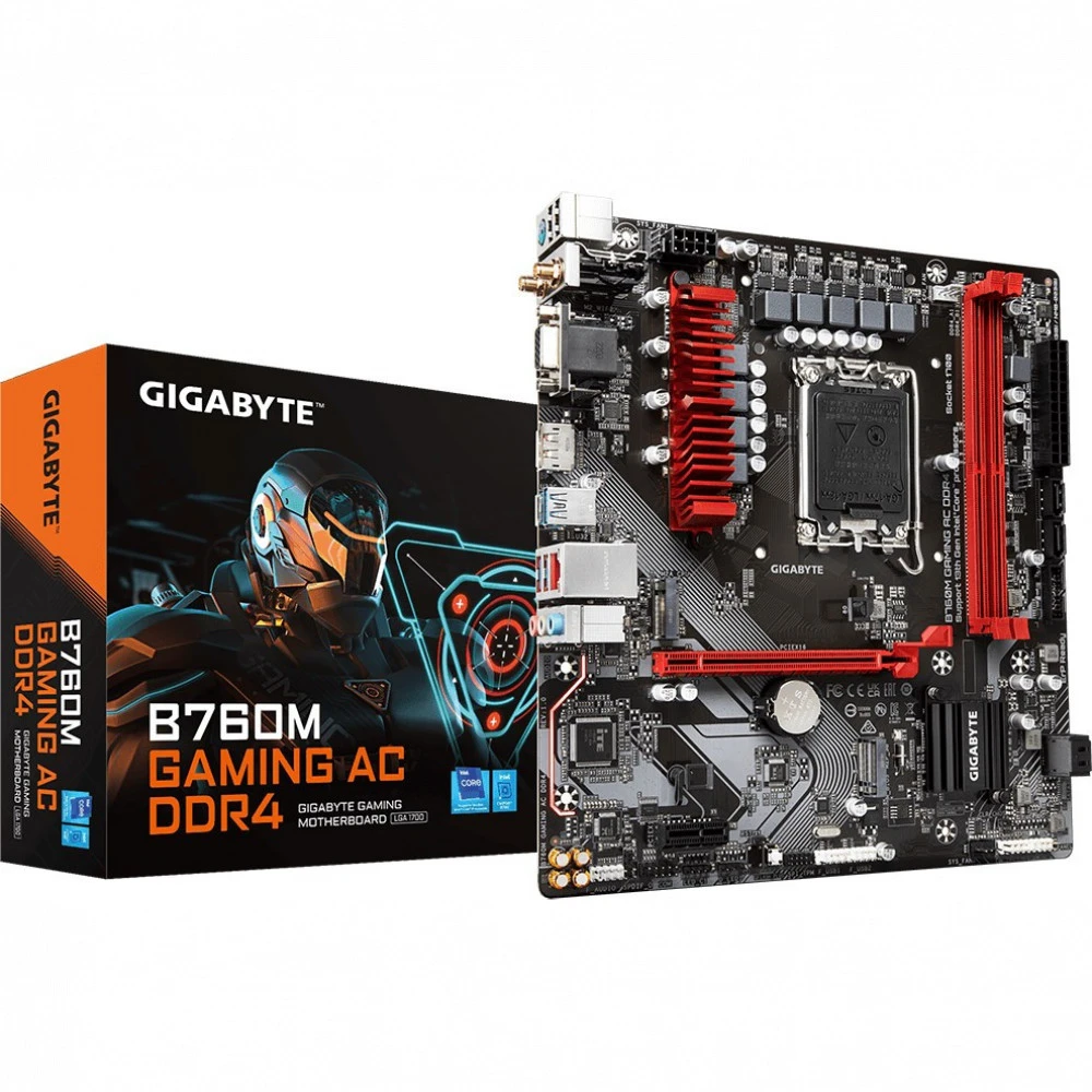 Материнская плата Gigabyte B760M Gaming AC DDR4 B760M GAMING AC DDR4 (REV1.1) Micro-ATX, LGA 1700