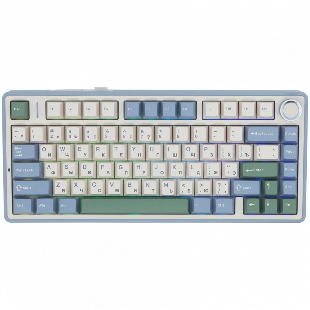 Клавиатура Aula F75 Purple+Beige+Green Gray Wood V3 Беспроводная, Bluetooth