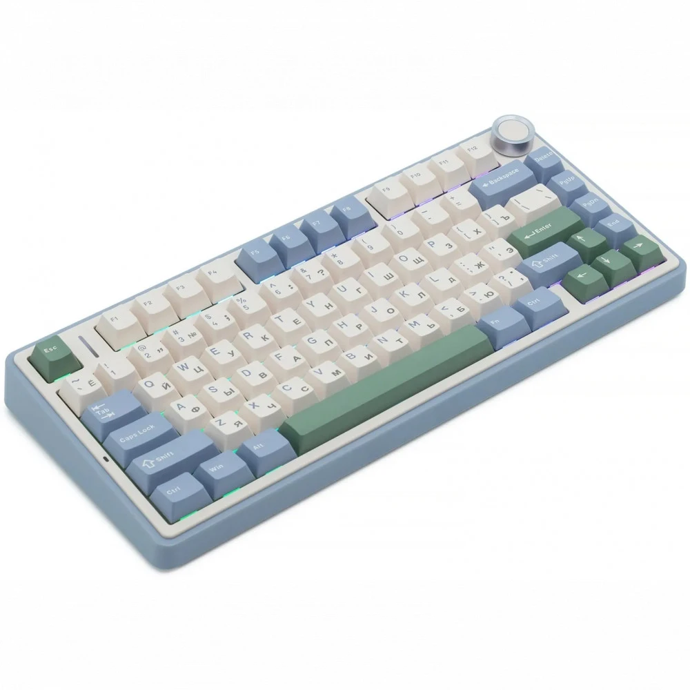 Клавиатура Aula F75 Purple+Beige+Green Gray Wood V3 Беспроводная, Bluetooth