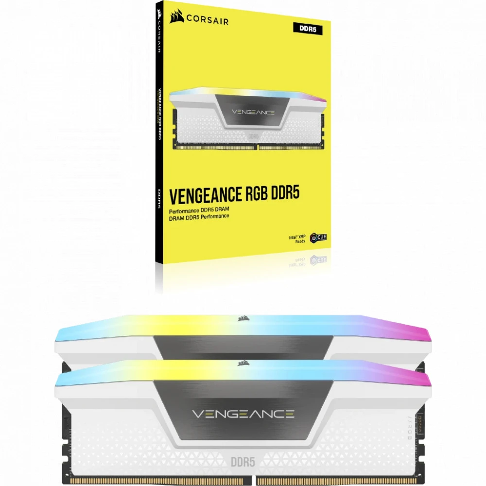 ОЗУ Corsair Vengeance RGB CMH64GX5M2B6000C40W DIMM, DDR5, 64 Гб (2 х 32 Гб), 6000 МГц