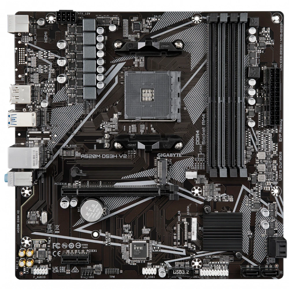 Материнская плата Gigabyte A520M DS3H V2 1.1 Micro-ATX, AMD AM4
