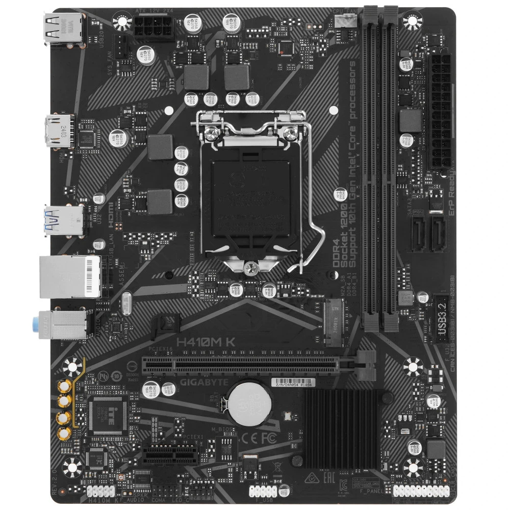 Материнская плата Gigabyte H410M K rev. 2.0 Micro-ATX, LGA 1200
