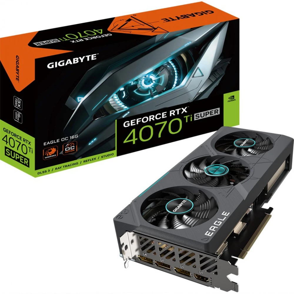 Видеокарта Gigabyte RTX 4070 Ti SUPER EAGLE OC 16G GV-N407TSEAGLE OC-16GD 16 ГБ